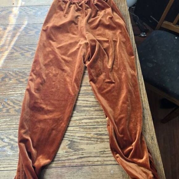 House of CB Orange Brown Velour Velvet Tracksuit Jogger Pants sz XS - Picture 5 of 5